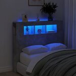 vidaXL Tête de lit à LED gris béton 120x18 5x103 5cm bois d'ingénierie
