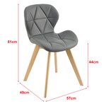 Lot de 4 chaises similicuir 81 x 57 x 49 cm gris 03_0006775