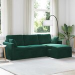 vidaXL Canapé Vert foncé 198 x 134 x 80 cm Velours