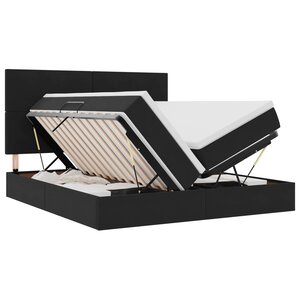 vidaXL Lit de rangement LED avec matelas Noir 180 x 200 cm Velours