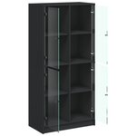 vidaXL Buffet haut avec portes noir 68x37x142 cm bois d'ingénierie