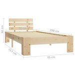 vidaXL Cadre de lit bois de pin massif 90x200 cm
