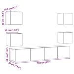 vidaXL Meubles TV muraux 6 Pièces vieux bois bois d'ingénierie