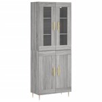 vidaXL Buffet haut Sonoma gris 69 5x34x180 cm Bois d'ingénierie