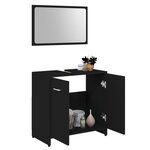 vidaXL Ensemble de meubles de salle de bain Noir Bois d'ingénierie
