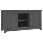 vidaXL Meuble TV Gris 103x36 5x52 cm Bois de pin massif
