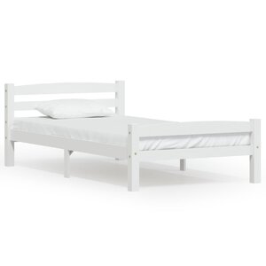 vidaXL Cadre de lit sans matelas blanc bois de pin massif 100x200 cm