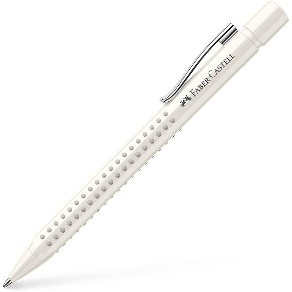 Stylo à bille rétractable grip 2010  blanc faber-castell