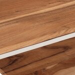 vidaXL Table basse argenté acier inoxydable et bois massif d'acacia