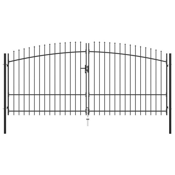 vidaXL Double portail avec haut sous forme de lance 400 x 225 cm