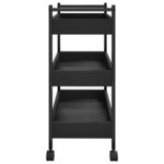 vidaXL Chariot de cuisine noir 50x30x70 cm bois d'ingénierie