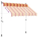 vidaXL Auvent rétractable manuel Multicolore 350 x 115 x 300 cm