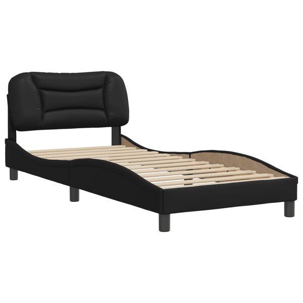 vidaXL Cadre de lit avec tête de lit Noir 90x190 cm Similicuir