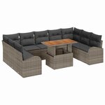 vidaXL Ensemble de canapé de jardin 10 Pièces Gris 100 x 55 x 73 cm