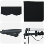 vidaXL Auvent rétractable automatique avec LED Noir 600x300 cm
