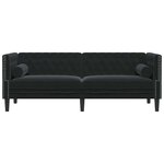 vidaXL Canapé Chesterfield Argyle Noir 194 x 74.5 x 70.5 cm Velours