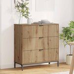 vidaXL Buffet chêne artisanal 79 5 x 33 x 82 cm Bois d'ingénierie