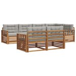vidaXL Ensemble de canapés d'extérieur 7 Pièces Gris Naturel et Clair