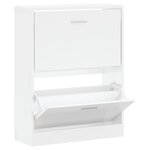 vidaXL Armoire à chaussure Blanc brillant 63x24x81 cm Bois ingénierie