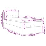 vidaXL Cadre de lit ottoman avec matelas bleu foncé 90x200 cm velours