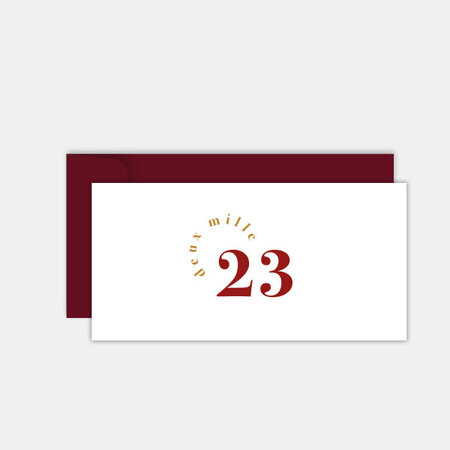 Lot de 25 cartes de voeux deuxmille 23 bordeaux