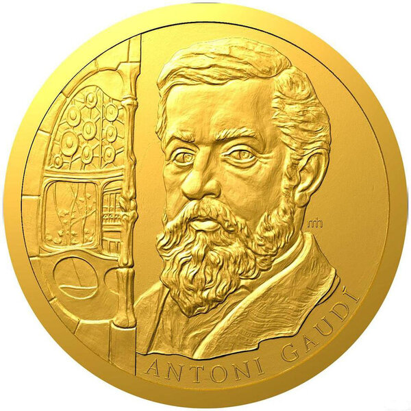 Pièce de monnaie en Or 25 Dollars g 15.56 Millésime 2024 Famous Artists ANTONI GAUDÍ