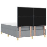 vidaXL Lit à ressorts avec matelas gris clair 140x200 cm en tissu