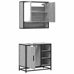vidaXL Ensemble de meubles de salle de bain 2 Pièces Sonoma gris
