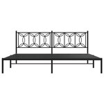 vidaXL Cadre de lit métal avec tête de lit noir 200x200 cm