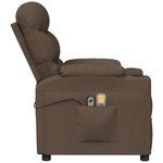 vidaXL Fauteuil électrique de massage Marron Tissu