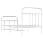 vidaXL Cadre de lit métal sans matelas avec pied de lit blanc 90x200cm
