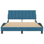 vidaXL Cadre de lit avec LED sans matelas Hanko bleu 140x190 cm velours