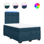 vidaXL Sommier à lattes de lit et matelas bleu 120x200 cm velours