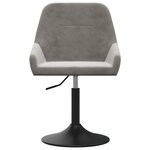 vidaXL Chaises à dîner pivotantes 4 Pièces Gris clair Velours