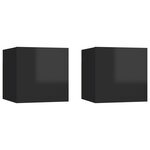 vidaXL Tables de chevet 2 Pièces Noir brillant 30 5x30x30 cm Aggloméré