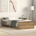 vidaXL Cadre de lit sans matelas chêne artisanal 75x190 cm