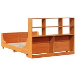 vidaXL Lit bibliothèque sans matelas cire marron 135x190cm bois massif