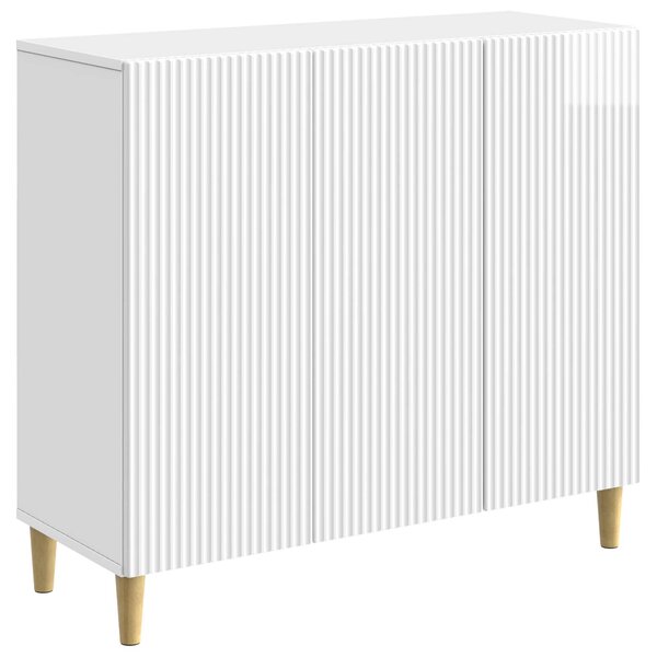 vidaXL Buffet Blanc brillant 89 x 34 5 x 80 cm Bois d'ingénierie