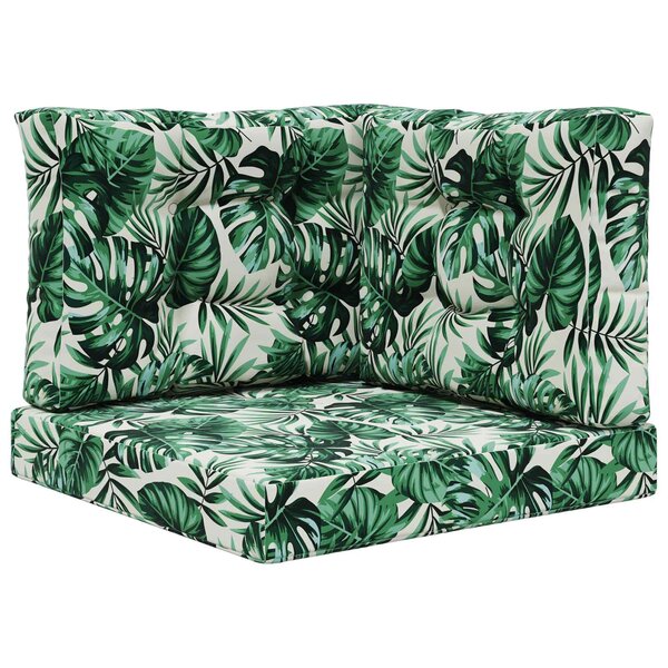 vidaXL Coussin de canapé d'extérieur Polyester Motif feuilles