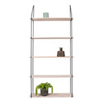 Etagère 5 étages en bois naturel avec cadre noir 65 x 17 x 145 cm
