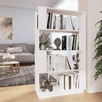 vidaXL Bibliothèque/Séparateur de pièce Blanc 80x25x132 cm Pin massif