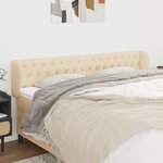 vidaXL Tête de lit avec oreilles Crème 203x23x78/88 cm Tissu