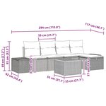 vidaXL Ensemble de canapé de jardin 6 pièces avec coussins beige en poly rotin