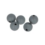 5 Perles Grises 10 mm - Silicone