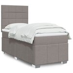 vidaXL Sommier à lattes de lit avec matelas Taupe 90x200 cm Tissu
