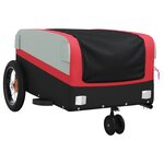 vidaXL Remorque de vélo noir et rouge 30 kg fer