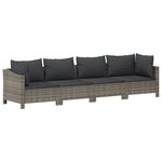 vidaXL Salon de jardin 10 Pièces avec coussins Gris Résine tressée