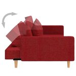 vidaXL Canapé-lit à 2 places avec deux oreillers rouge bordeaux tissu