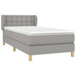 vidaXL Sommier à lattes de lit avec matelas Gris clair 100x200cm Tissu
