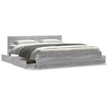 vidaXL Cadre de lit avec tête de lit sonoma gris 200x200 cm